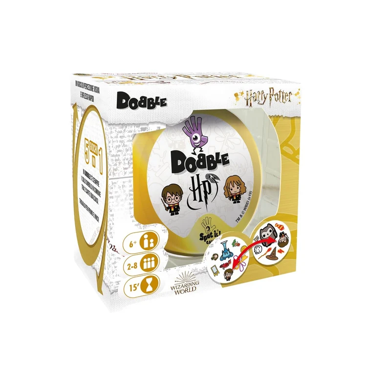 Asmodee - Dobble: Harry Potter - Gioco da Tavolo per Tutta la Famiglia, 5 Party Game per 2-8 Giocatori, 6+ Anni, Edizione in Italiano