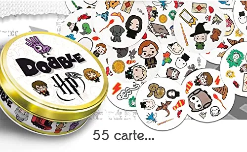 Asmodee - Dobble: Harry Potter - Gioco da Tavolo per Tutta la Famiglia, 5 Party Game per 2-8 Giocatori, 6+ Anni, Edizione in Italiano
