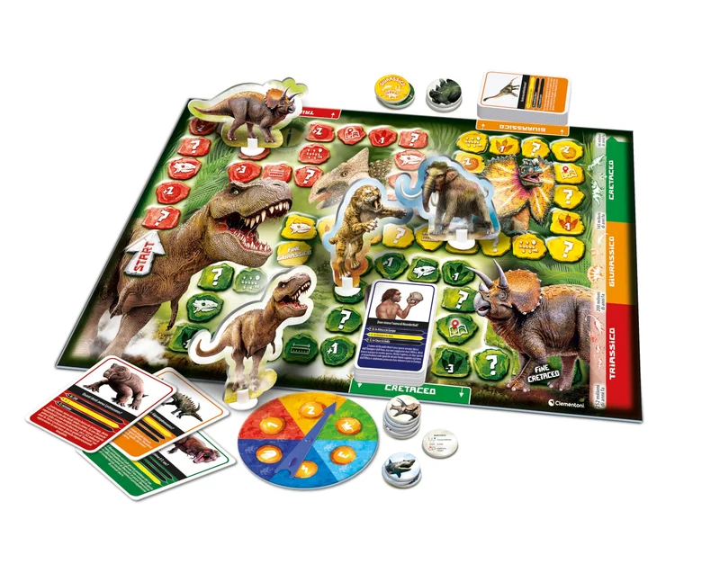 Clementoni - 16599 - Sapientino Più - Quiz Su Dinosauri E Preistoria - Gioco Da Tavolo Educativo Per Bambini Dai 6 Anni (Gioco In Italiano), Made In Italy