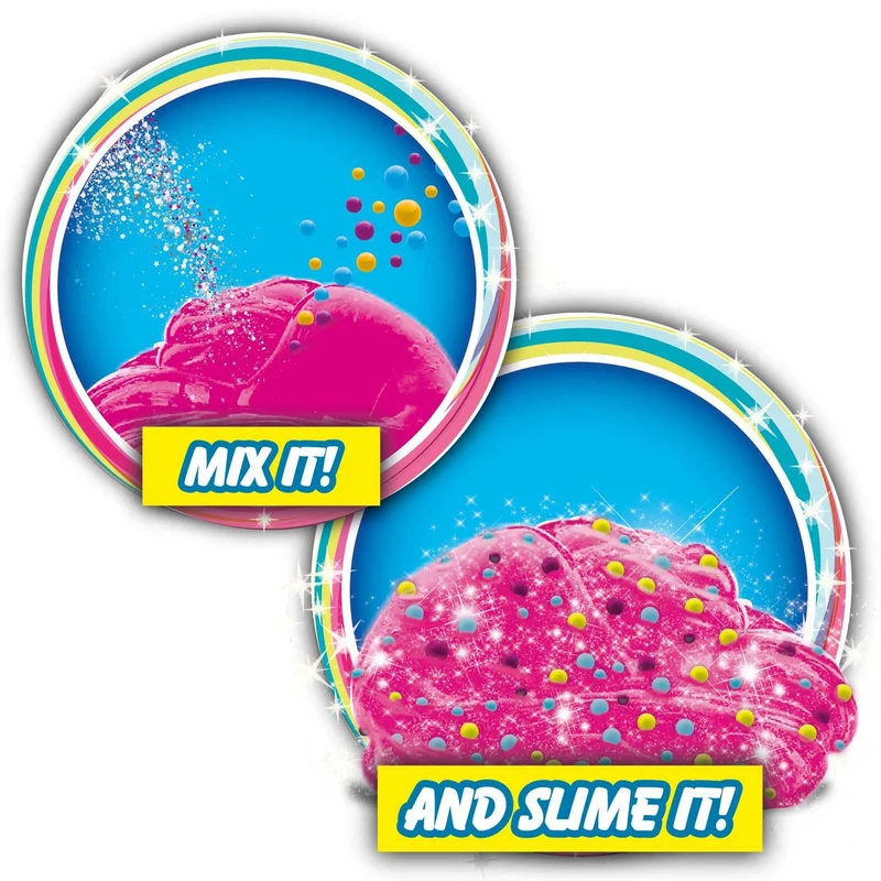 CRAZE Magic Slime Topping, Slime per bambini, contiene 70 ml di Slime e due toppings, 6 colori di Slime e topping casuali