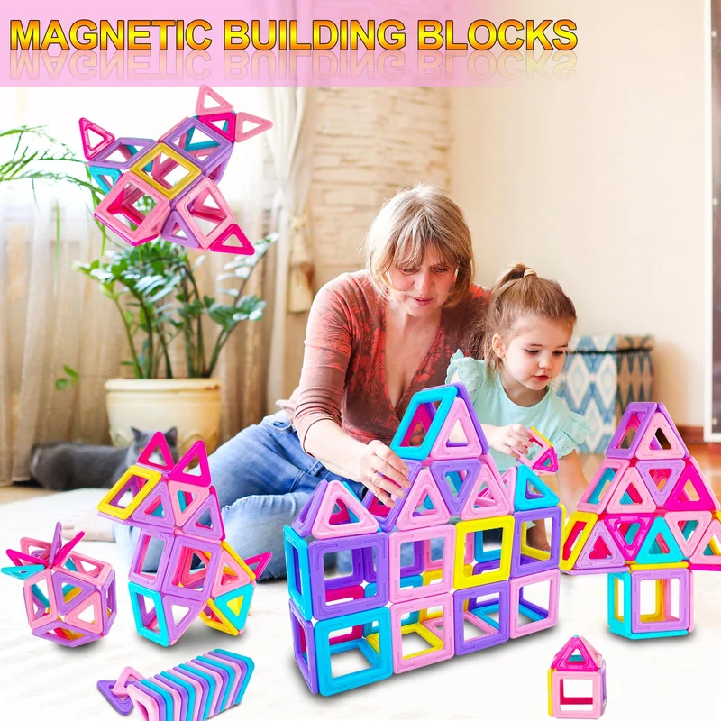 Costruzioni Magnetiche per Bambini 3 4 5 6 Anni 38 Pezzi Magneti Giochi Bambina 3 4 5 6 Anni Gioco Magnetici Bambino Mattoncini Magnetici per Bambini Natale Compleanno Regalo Bambina 3 4 5 6 7 Anni