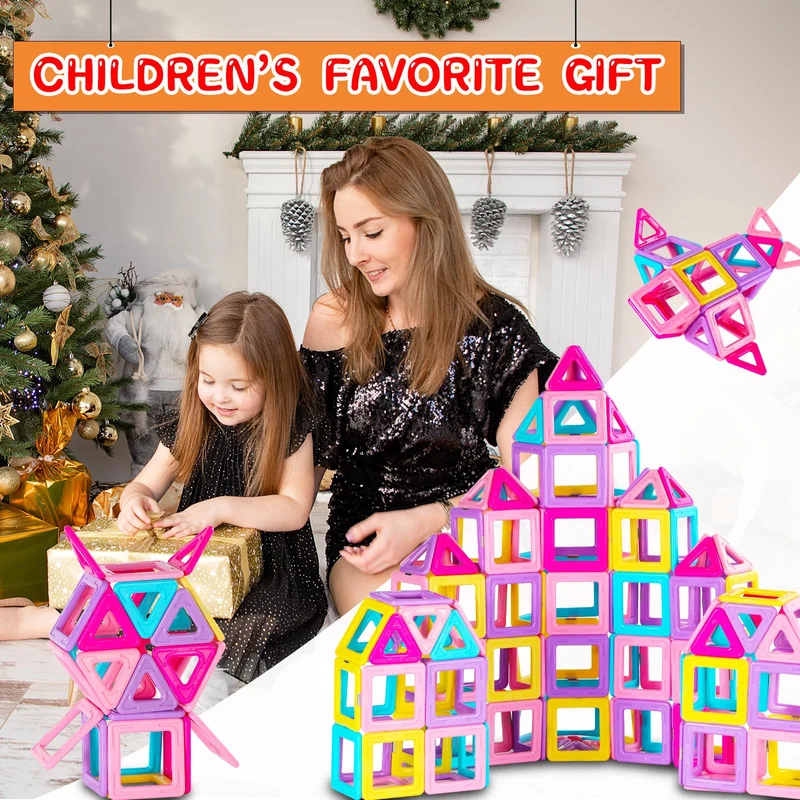 Costruzioni Magnetiche per Bambini 3 4 5 6 Anni 38 Pezzi Magneti Giochi Bambina 3 4 5 6 Anni Gioco Magnetici Bambino Mattoncini Magnetici per Bambini Natale Compleanno Regalo Bambina 3 4 5 6 7 Anni
