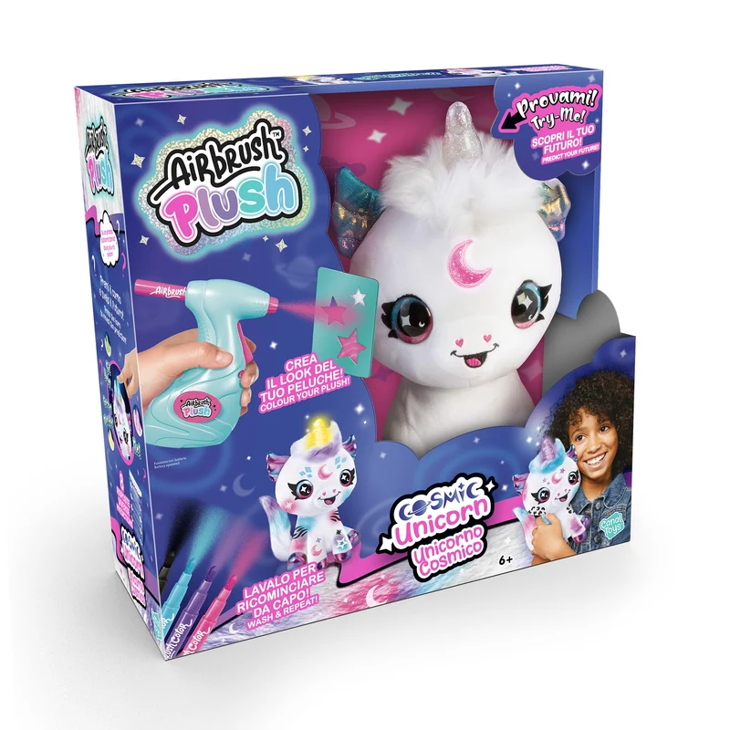 Rocco Giocattoli Airbrush Plush Cosmic Unicorn