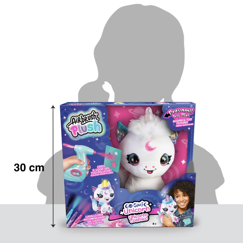 Rocco Giocattoli Airbrush Plush Cosmic Unicorn