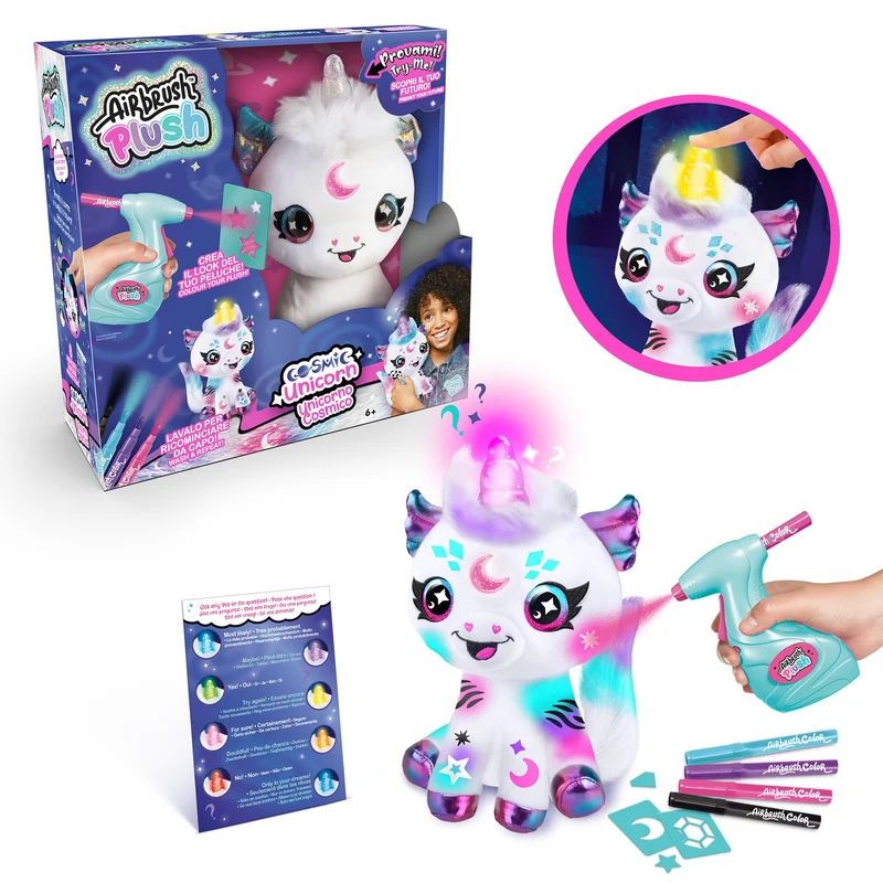 Rocco Giocattoli Airbrush Plush Cosmic Unicorn