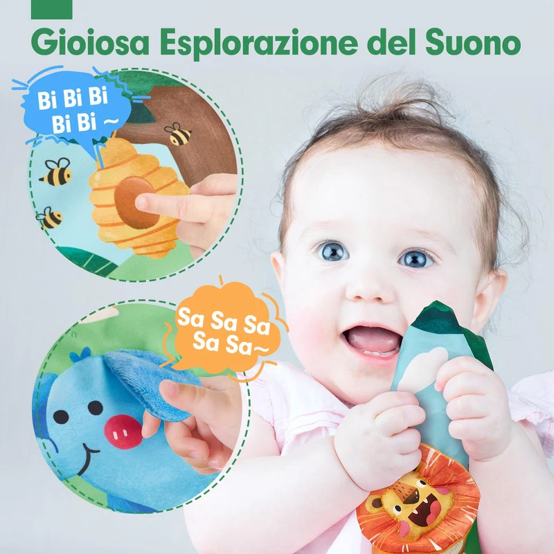 hahaland Specchio Neonati Giochi Neonato 0 3 6 Mesi, Libro Sensoriale con Specchio, Tummy Time Neonati Bianco e Nero Giochi Montessori 6 Mesi Giocattoli Educativi