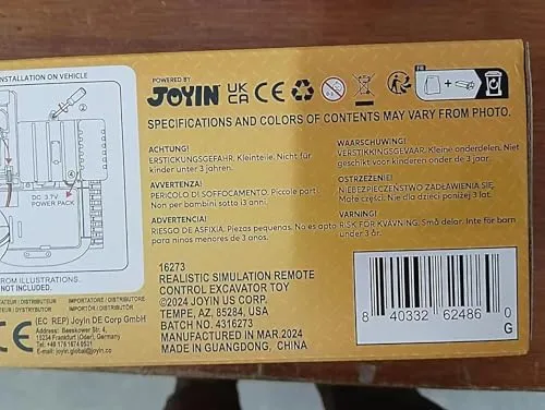 JOYIN Escavatore Telecomandato per Ragazzi e Ragazze di età Superiore a 3 anni, Camion Escavatore per Trattore, Macchinine RC da 2,4 GHz con Luce e Suono, Regalo Compleanno Giocattolo da Costruzione