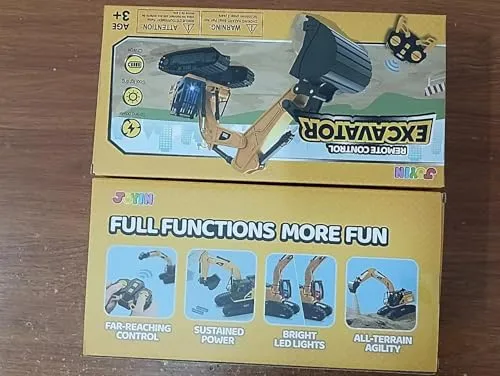 JOYIN Escavatore Telecomandato per Ragazzi e Ragazze di età Superiore a 3 anni, Camion Escavatore per Trattore, Macchinine RC da 2,4 GHz con Luce e Suono, Regalo Compleanno Giocattolo da Costruzione