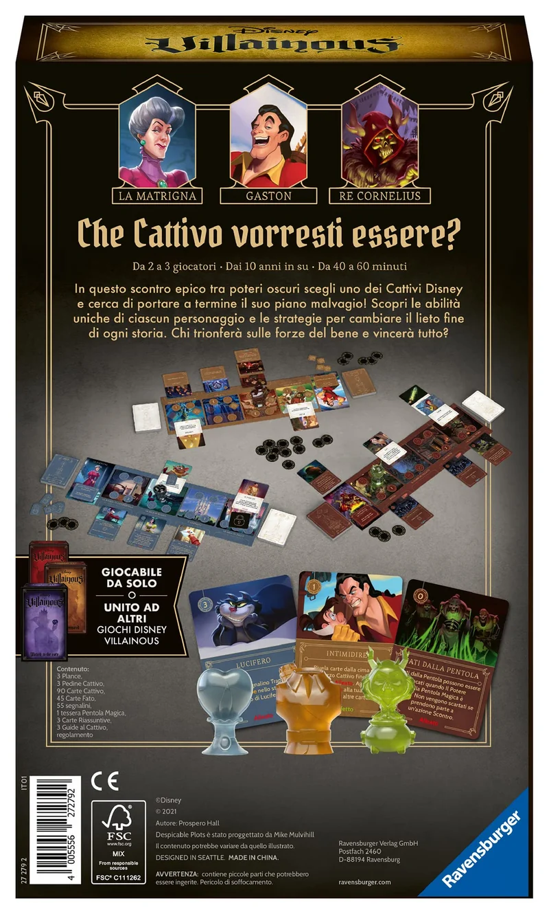 Ravensburger - Disney Villainous Despicable Plots, Espansione, Gioco da Tavolo per Tutta la Famiglia, 2-3 Giocatori, Idea Regalo per Adulti e Ragazzi 10+ Anni, Edizione in Italiano