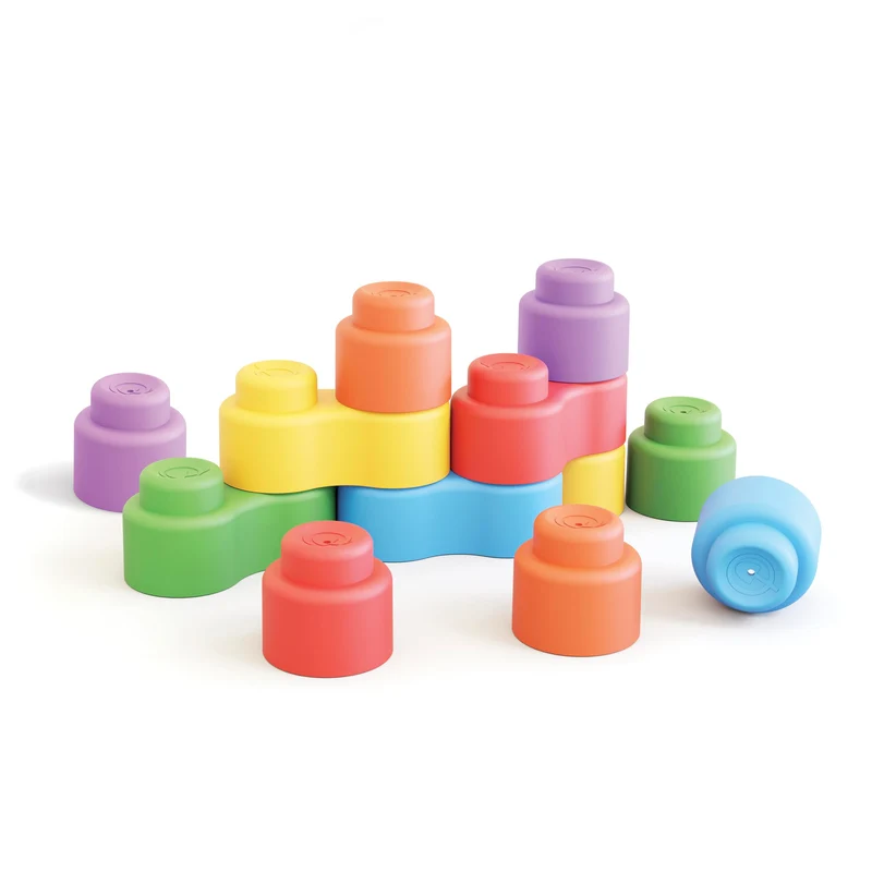 QUERCETTI-Quercetti-4141 MOMY Soft, Giochi di Costruzioni in plastica Morbida per la Prima Infanzia, 12 Pezzi, Multicolore