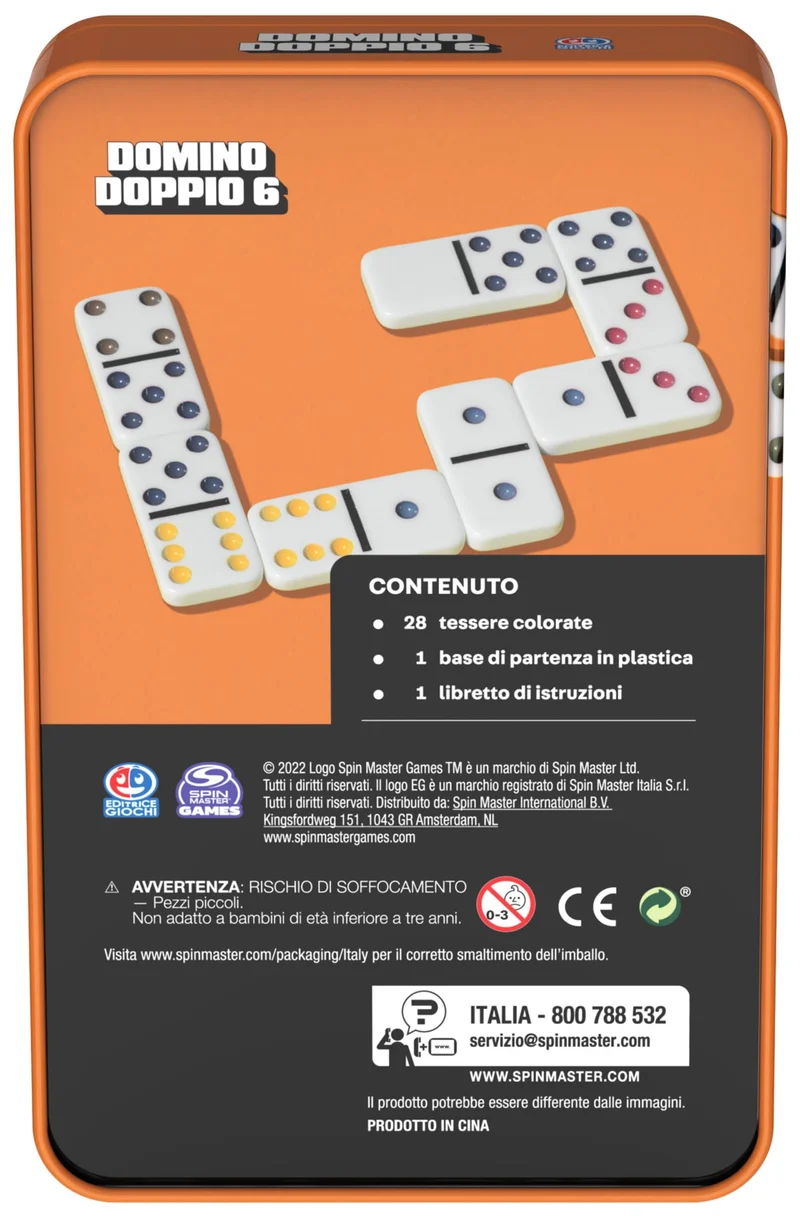 Editrice Giochi, Giochi da Tavolo Classici, Domino Doppio Sei, Domino Gioco dai 4 anni in su