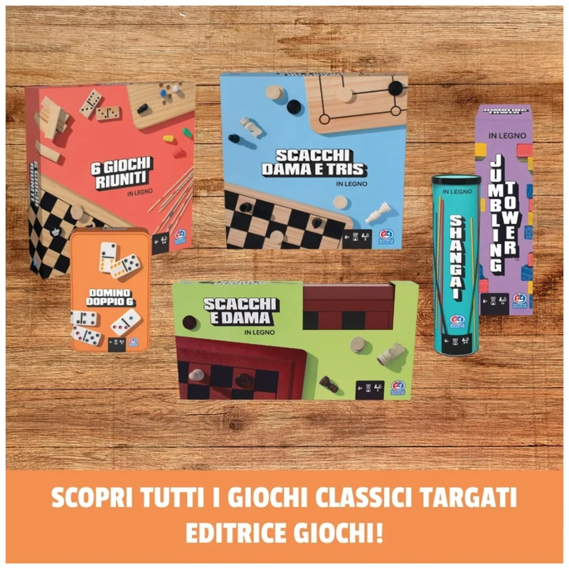 Editrice Giochi, Giochi da Tavolo Classici, Domino Doppio Sei, Domino Gioco dai 4 anni in su