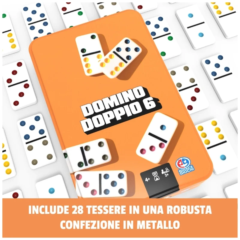 Editrice Giochi, Giochi da Tavolo Classici, Domino Doppio Sei, Domino Gioco dai 4 anni in su