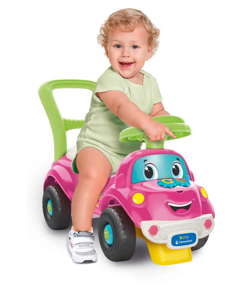 Clementoni - 17746 - Sofia Pronti Via - Macchinina Cavalcabile 3 in 1, Gioco Educativo Parlante con Luci e Suoni per Bambini 1 Anno, Made in Italy
