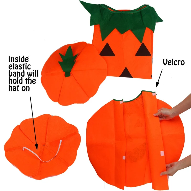 DERAYEE Costume da Zucca di Halloween,Bambini Vestiti Halloween,Costume Carnevale Cosplay Feste