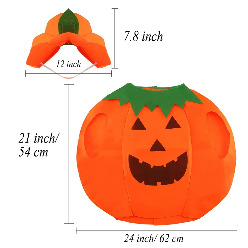 DERAYEE Costume da Zucca di Halloween,Bambini Vestiti Halloween,Costume Carnevale Cosplay Feste