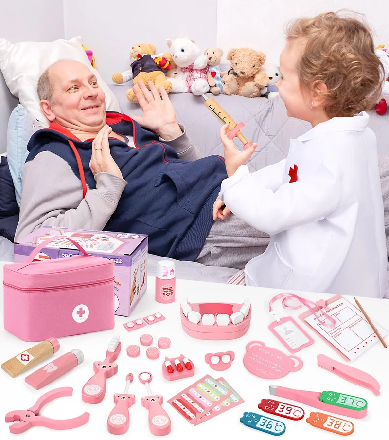 Ophy Valigetta Dottore Bambini, kit Dottoressa Bambina per Ragazze e Ragazzi di 3, 4, 5Anni, Kit Medico Giocattolo con Stetoscopio, Kit Dottore Bambino,Gioco di Ruolo per bambina estivo Performance