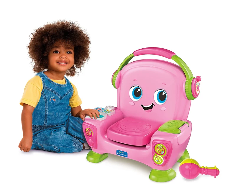 Clementoni Baby - Poltroncina Interattiva Canta Suona e Balla Pink, Bambini 12-36 Mesi, Gioco Educativo con Luci e Filastrocche per Imparare Cantando e Ballando, Made in Italy, Lingua Italiana, 17755