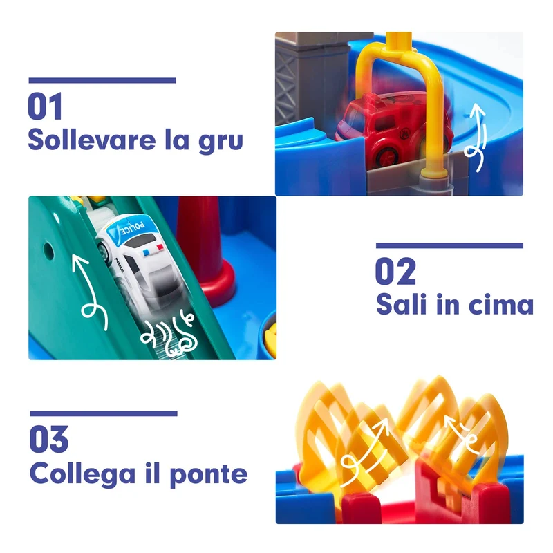 hahaland Giochi Bambini 3 anni Pista Macchinine - Set di Piste da Corsa Gioco di Avventura in Auto Macchinine per Bambini Regalo Bambino 2 3 4 5 Anni Compleanno Natale