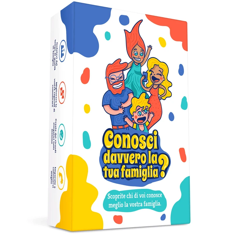 Conosci davvero la tua famiglia? Un gioco divertente Pieno di indovinelli, quiz e sfide per scoprire chi conosce meglio la propria famiglia! Gioco di società da Tavolo