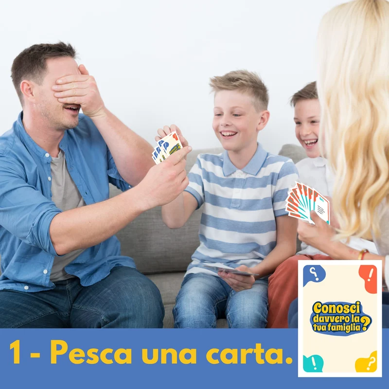 Conosci davvero la tua famiglia? Un gioco divertente Pieno di indovinelli, quiz e sfide per scoprire chi conosce meglio la propria famiglia! Gioco di società da Tavolo