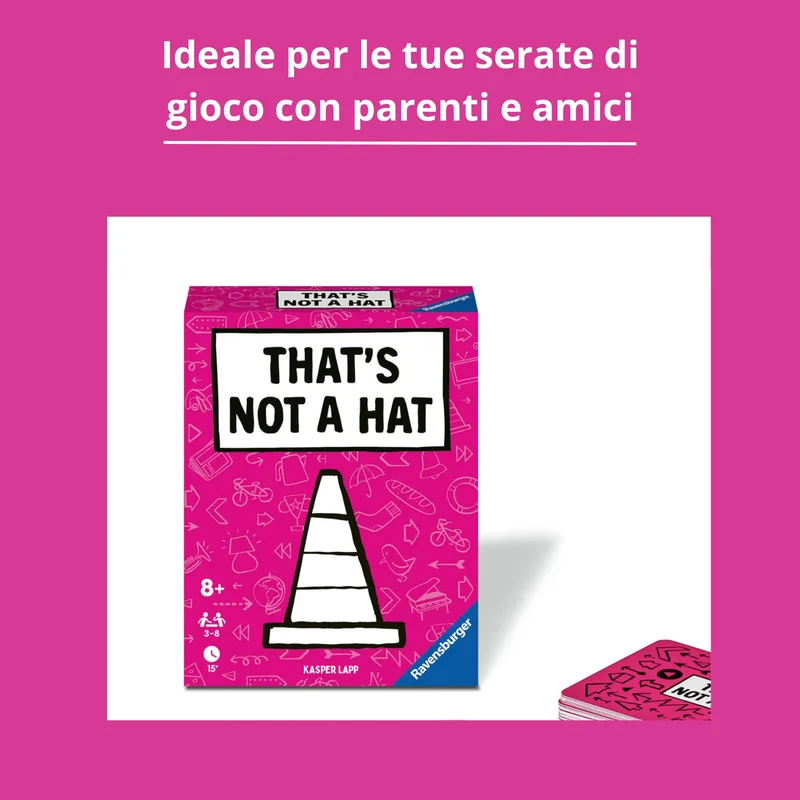 Ravensburger - That's Not a Hat!, Gioco di Carte per Tutta la Famiglia, 3-8 Giocatori, Idea Regalo per Adulti e Bambini 8+ Anni, Edizione in Italiano