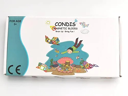 Condis Costruzioni Magnetiche Bambini 42 Pezzi, Giochi 3 4 5 6 7 anni, Educativi Calamite Puzzle Montessori