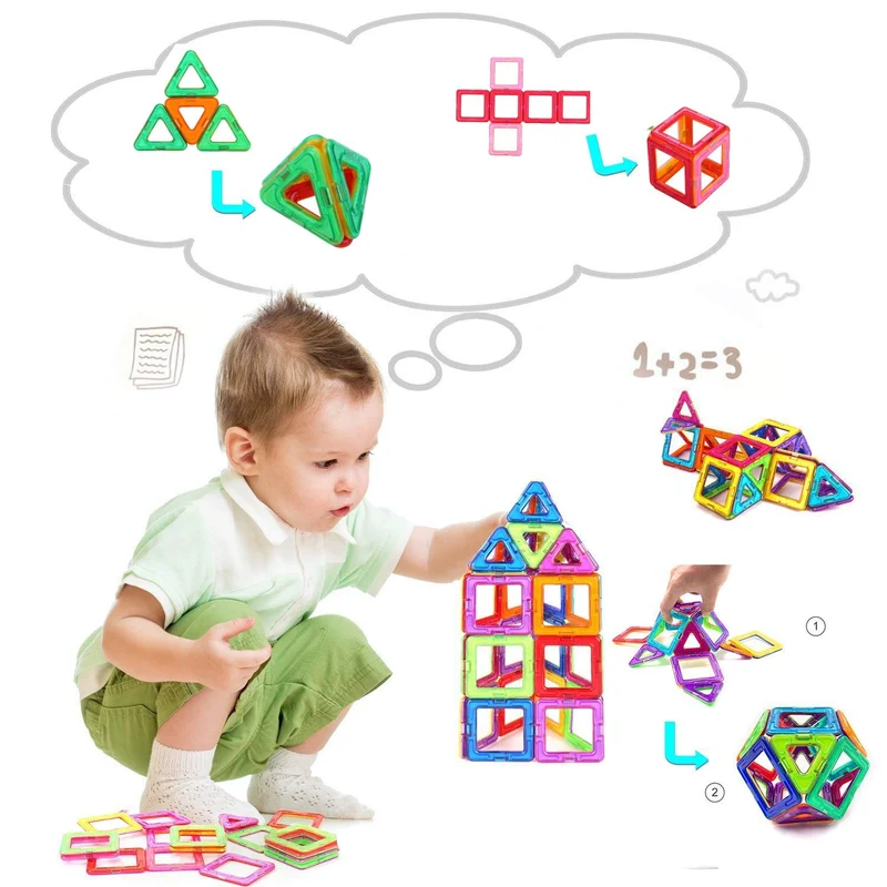 Condis Costruzioni Magnetiche Bambini 42 Pezzi, Giochi 3 4 5 6 7 anni, Educativi Calamite Puzzle Montessori