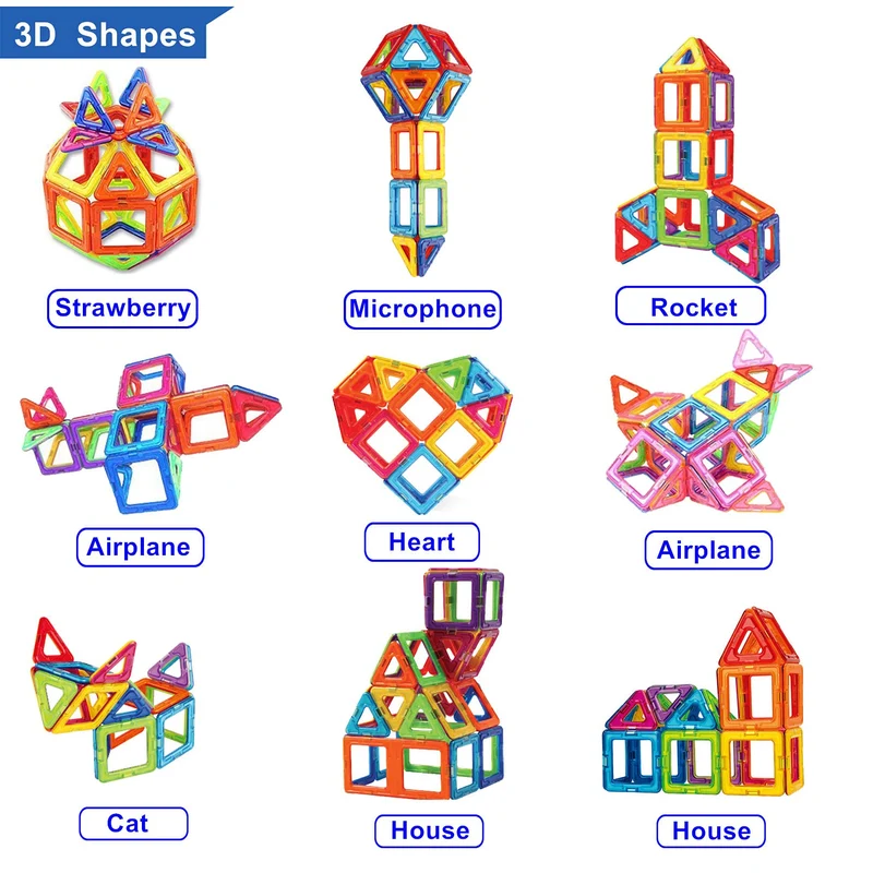 Condis Costruzioni Magnetiche Bambini 42 Pezzi, Giochi 3 4 5 6 7 anni, Educativi Calamite Puzzle Montessori