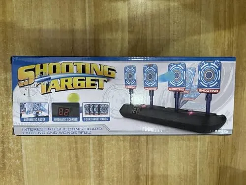 Tiro Bersaglio Elettrico con Pistola Giocattolo, Bersaglio Digitale per Nerf, 20 Proiettili,Giochi di Tiro Bambini 3 4 5 6 7 8 9 10 anni Gioco Interno Esterno Regalo Compleanno Natale Ragazzo Bimbo