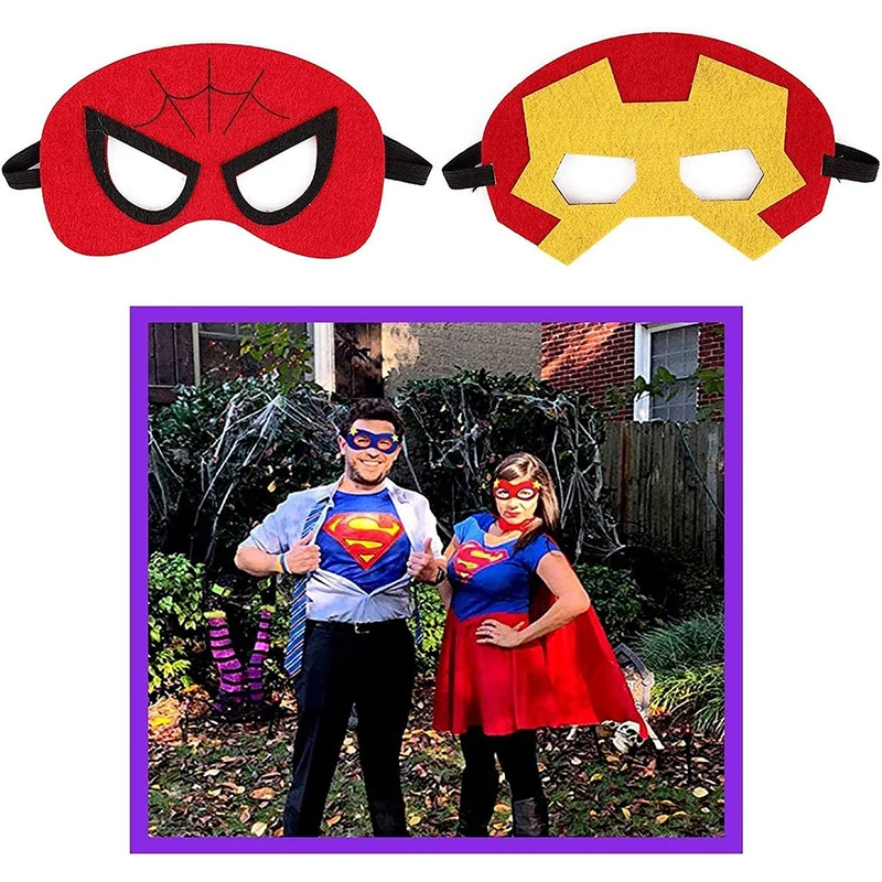 ZPIMY 38 Pezzi Maschere di Supereroi, Maschere per Bambini, Maschere Supereroi Per Bambini, Supereroe per Feste, Maschere Feltro Mascherine del Partito, Supereroi Maschere Cosplay Per Bambini Adulti