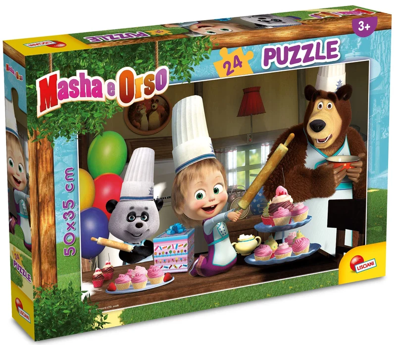 Lisciani Giochi - Masha Puzzle Plus 24, Tutti Insieme Impariamo! Puzzle Per Bambini, 86078, ‎35 x 24.5 x 3.5 cm; 250 grammi