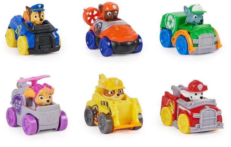 PAW Patrol Pup Squad Racers, Confezione Regalo con 6 veicoli, giocattoli per bambini e bambine da 3 anni in su