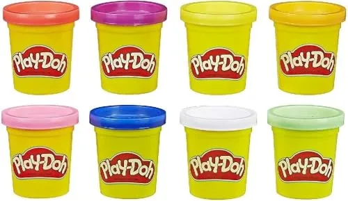 Hasbro Play-Doh Pack Rainbow, Idea Regalo di Halloween per Bambini e Bambine da 2 anni in su, Confezione da 8 Vasetti Arcobaleno Colori Assortiti, Pasta da Gioco Creativo non Tossica