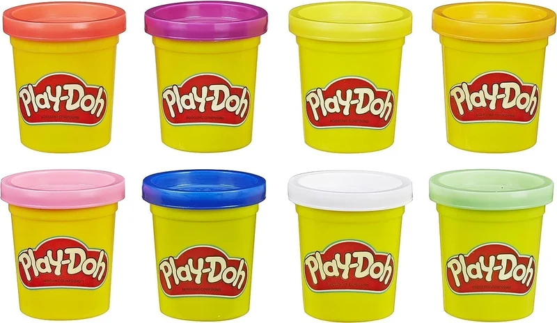 Hasbro Play-Doh Pack Rainbow, Idea Regalo di Halloween per Bambini e Bambine da 2 anni in su, Confezione da 8 Vasetti Arcobaleno Colori Assortiti, Pasta da Gioco Creativo non Tossica