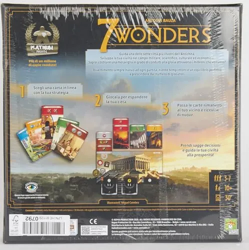 Asmodee: 7 Wonders, Gioco da Tavolo, 3-7 Giocatori, 10+ Anni, Edizione In Italiano