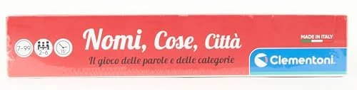 Clementoni - Nomi Cose e Città, Gioco da Tavolo con 29 Carte Categoria, per Bambini dai 7 Anni in Su e Tutta la Famiglia, 2-6 Giocatori, Idea Regalo Made in Italy, Lingua Italiana, 16634