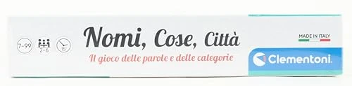 Clementoni - Nomi Cose e Città, Gioco da Tavolo con 29 Carte Categoria, per Bambini dai 7 Anni in Su e Tutta la Famiglia, 2-6 Giocatori, Idea Regalo Made in Italy, Lingua Italiana, 16634