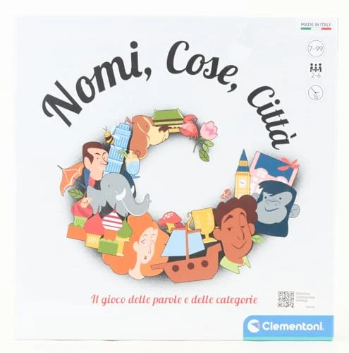 Clementoni - Nomi Cose e Città, Gioco da Tavolo con 29 Carte Categoria, per Bambini dai 7 Anni in Su e Tutta la Famiglia, 2-6 Giocatori, Idea Regalo Made in Italy, Lingua Italiana, 16634