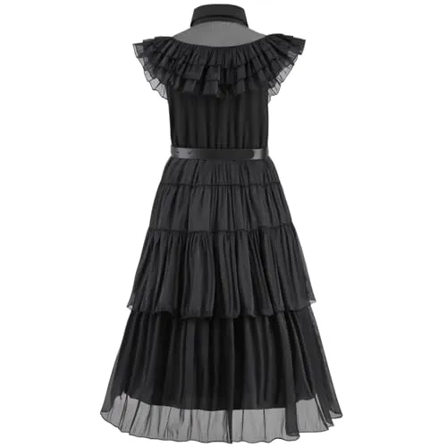 NCKIHRKK Costume Halloween Bambina, Vestito Halloween Carnevale Bambina Costume con Parrucca e Accessori, Costumi Vestiti Bambina per Halloween Carnevale Party Cosplay, Vestito Bambina 4-10 Anni, 110