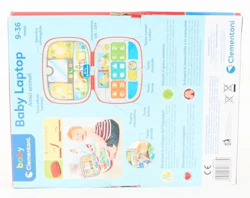 Baby Clementoni - 17677 - Laptop Amici Animali, Gioco Interattivo 9 mesi, Centro Attività e Computer Educativo per Bambini (Versione in Italiano)