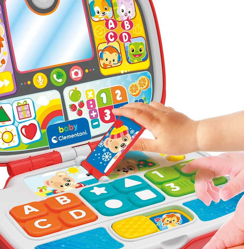 Baby Clementoni - 17677 - Laptop Amici Animali, Gioco Interattivo 9 mesi, Centro Attività e Computer Educativo per Bambini (Versione in Italiano)