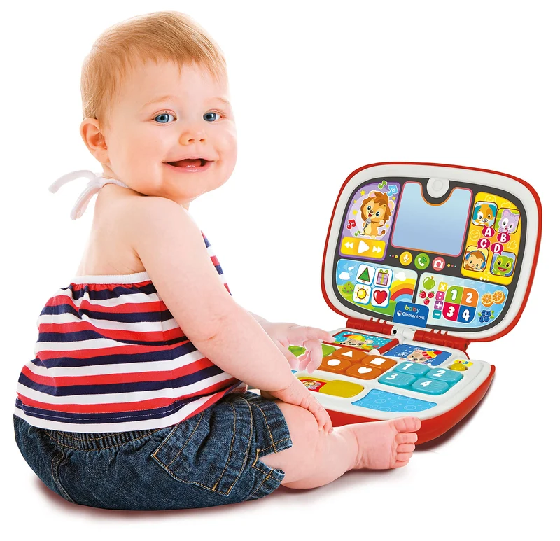 Baby Clementoni - 17677 - Laptop Amici Animali, Gioco Interattivo 9 mesi, Centro Attività e Computer Educativo per Bambini (Versione in Italiano)