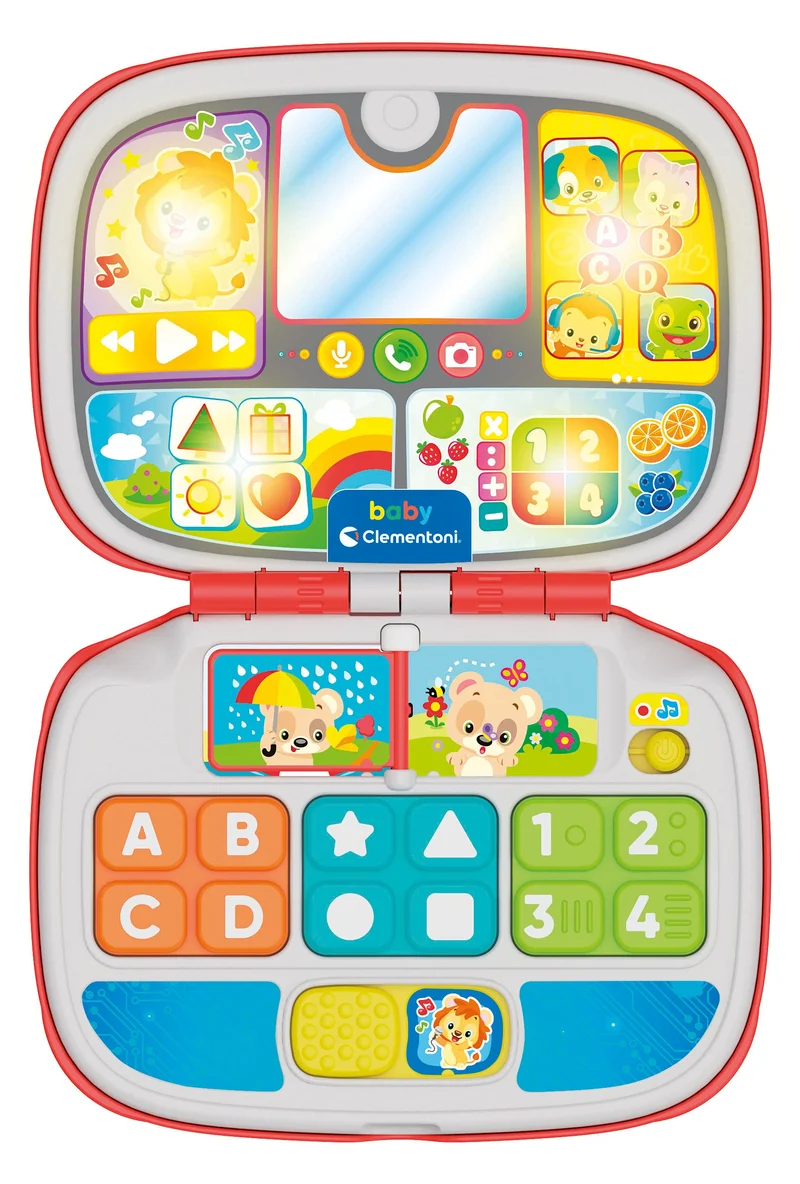 Baby Clementoni - 17677 - Laptop Amici Animali, Gioco Interattivo 9 mesi, Centro Attività e Computer Educativo per Bambini (Versione in Italiano)