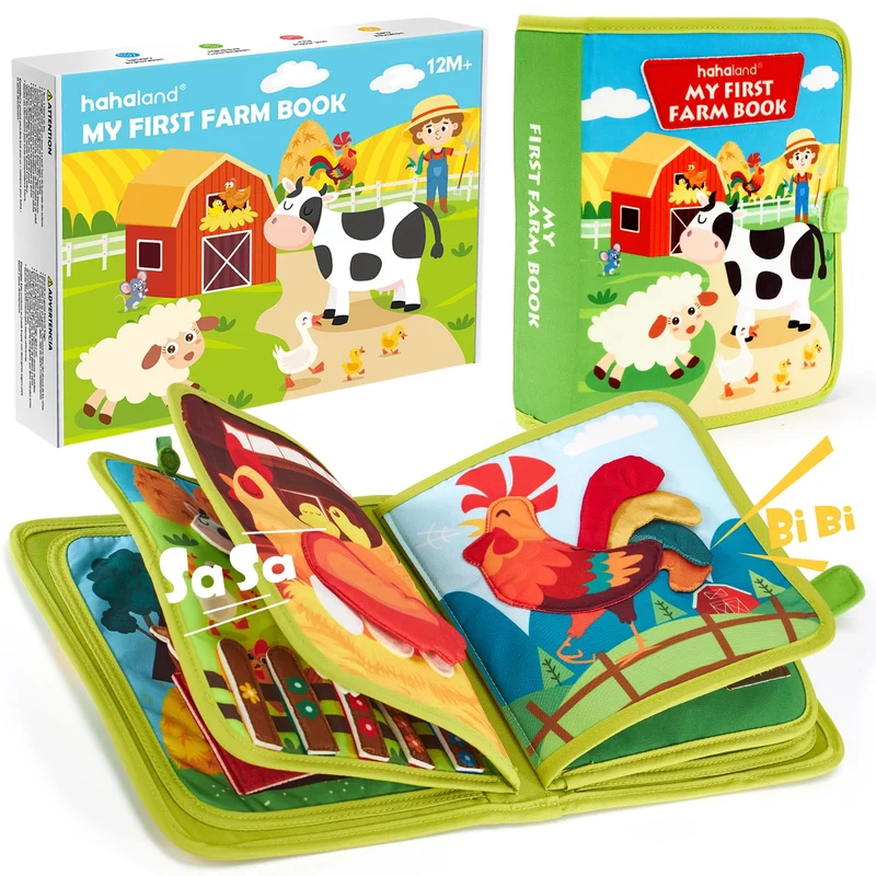 hahaland Busy Board Libro Montessori Interattivo 1 Anno - Busy Book Sensoriale Educativo Giochi Montessori 1 2 3 Anni - Pannello di Feltro attività Valigetta Montessori Regalo Bambino