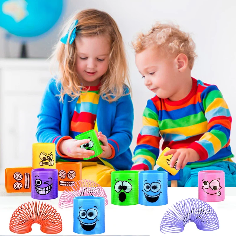 MOOING 36Pezzi Mini Smiley Spring,Molle Giocattolo per Bambini,Mini Molle Magiche,Rainbow Spirali Regalo,Giocattoli a Molla Arcobaleno per Festa Riempitivi Diverti,Verde,6 colori in totale（31*19*3.8）