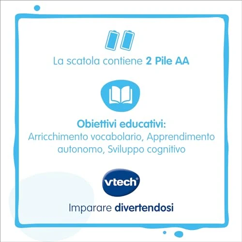 VTech Il Mio Primo Libro Illustrato - Le Mie Prime 100 Parole, Libro Bilingue per Bambini, Libro Sensoriale in Italiano e Inglese, Libro Neonato con 3 Modalità, Batterie Incluse, 18 Mesi - 4 Anni