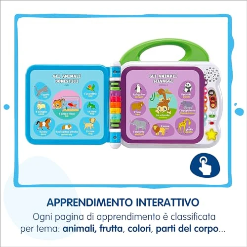 VTech Il Mio Primo Libro Illustrato - Le Mie Prime 100 Parole, Libro Bilingue per Bambini, Libro Sensoriale in Italiano e Inglese, Libro Neonato con 3 Modalità, Batterie Incluse, 18 Mesi - 4 Anni