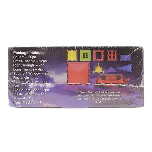 Desire Deluxe Set tessere magnetiche - Gioco Educativo per bambini e bambine - Età 3 4 5 6 7 anni - Impara con le costruzioni - 57 pz