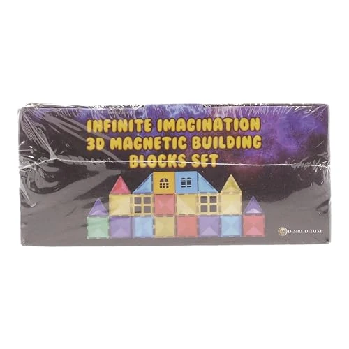 Desire Deluxe Set tessere magnetiche - Gioco Educativo per bambini e bambine - Età 3 4 5 6 7 anni - Impara con le costruzioni - 57 pz